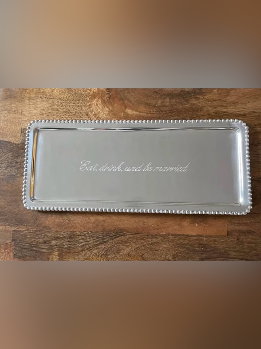 Mariposa Silver Beaded-Edge Tray